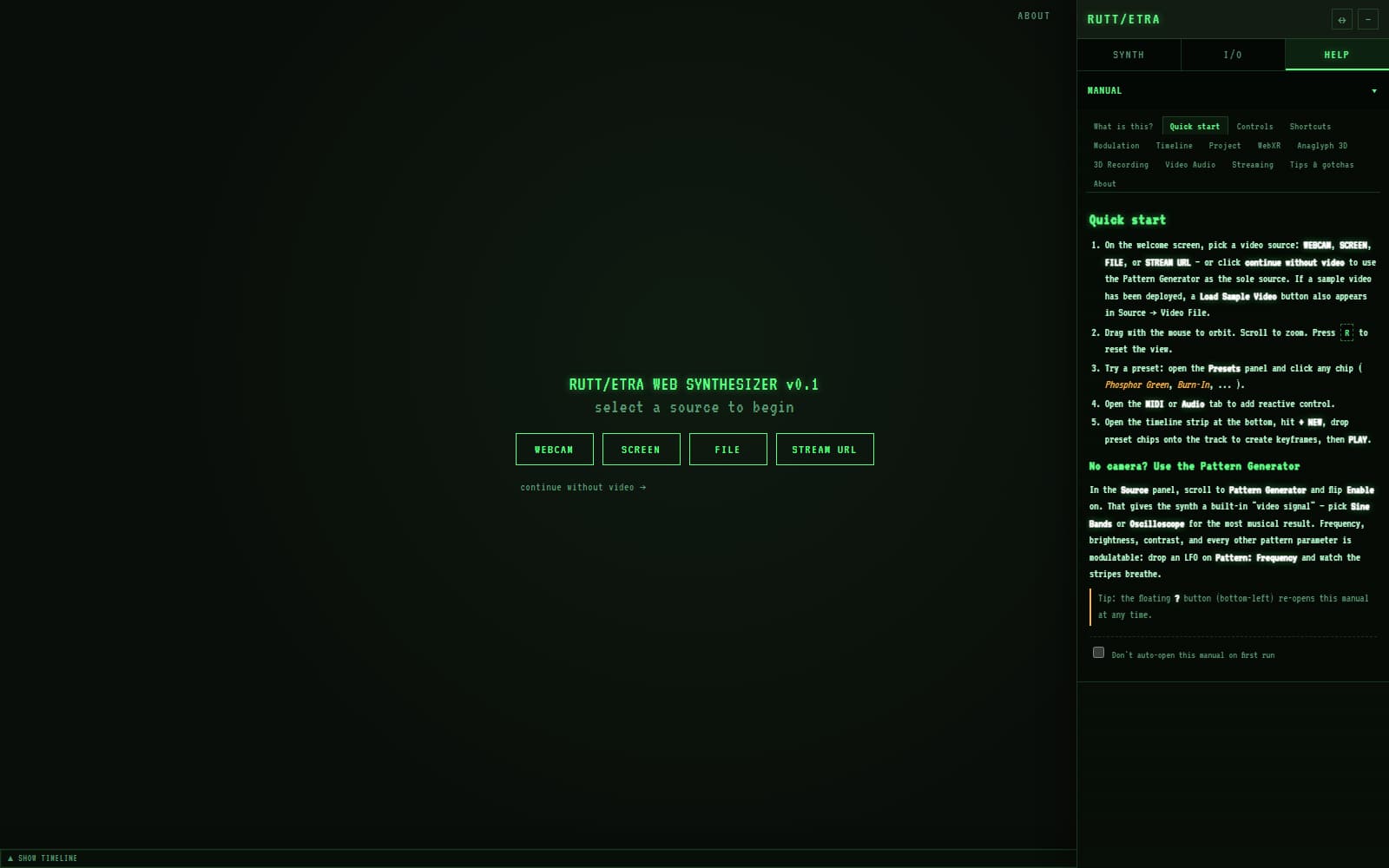 Rutt/Etra Web Synthesizer